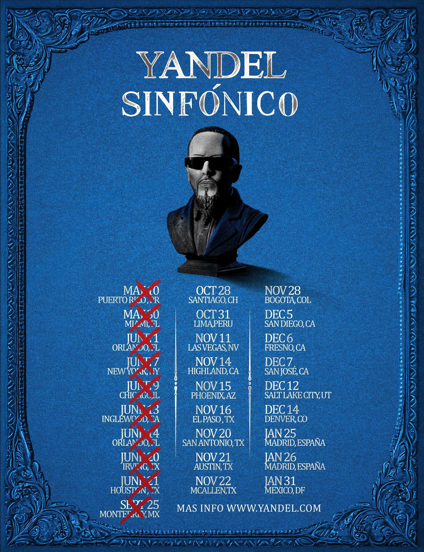 Yandel SINFÓNICO USA Tour Poster 2026